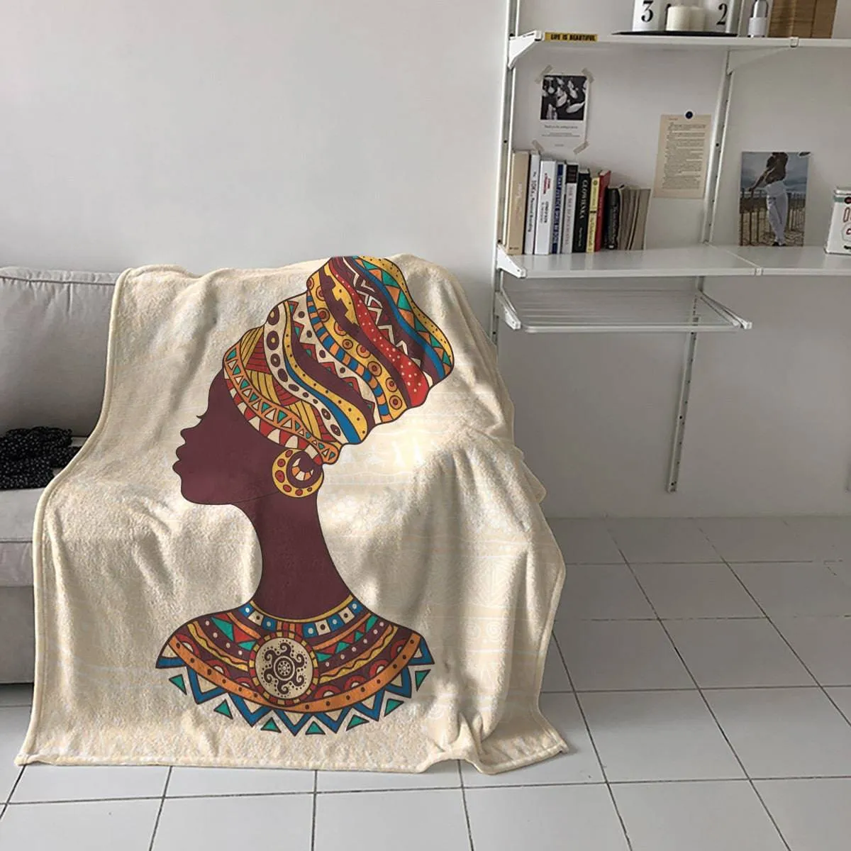 African Woman Flannel Blanket Soft Bedspread Blankets