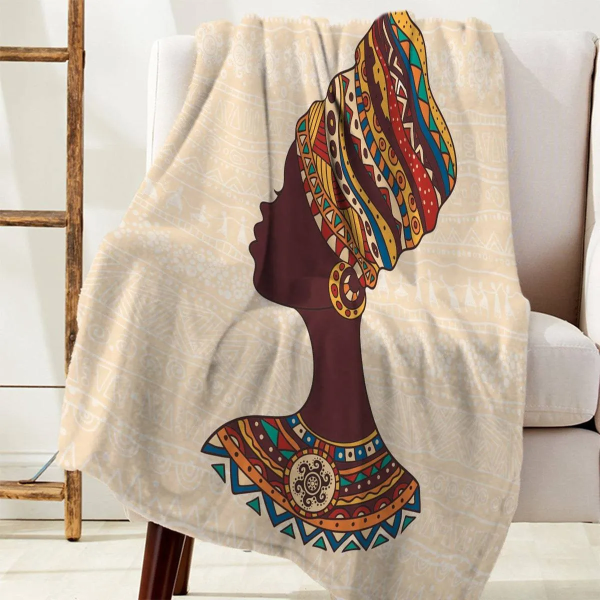 African Woman Flannel Blanket Soft Bedspread Blankets