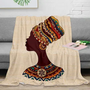 African Woman Flannel Blanket Soft Bedspread Blankets
