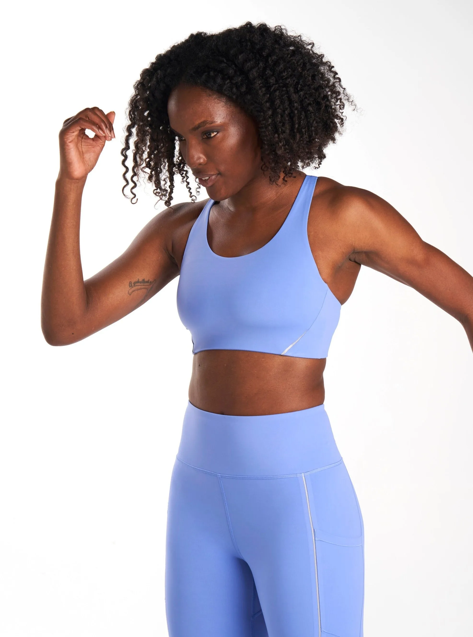 ALRN Mid Support Crop Bra - Iris