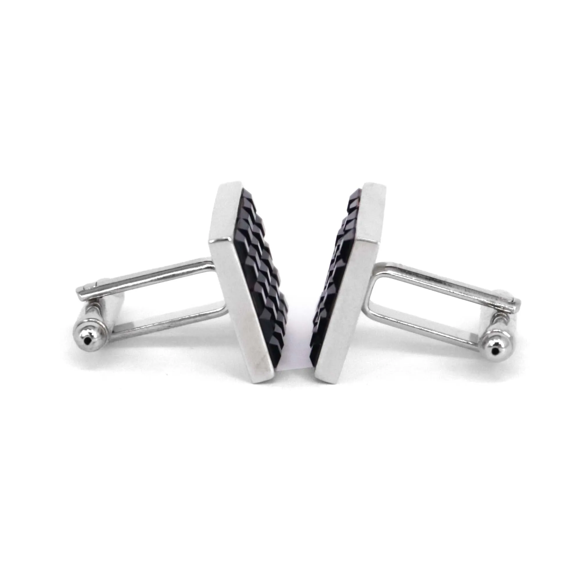 Black Cube Fiber Glass Square Cufflinks (Online Exclusive)
