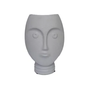 Ceramic Moon Face Planter White