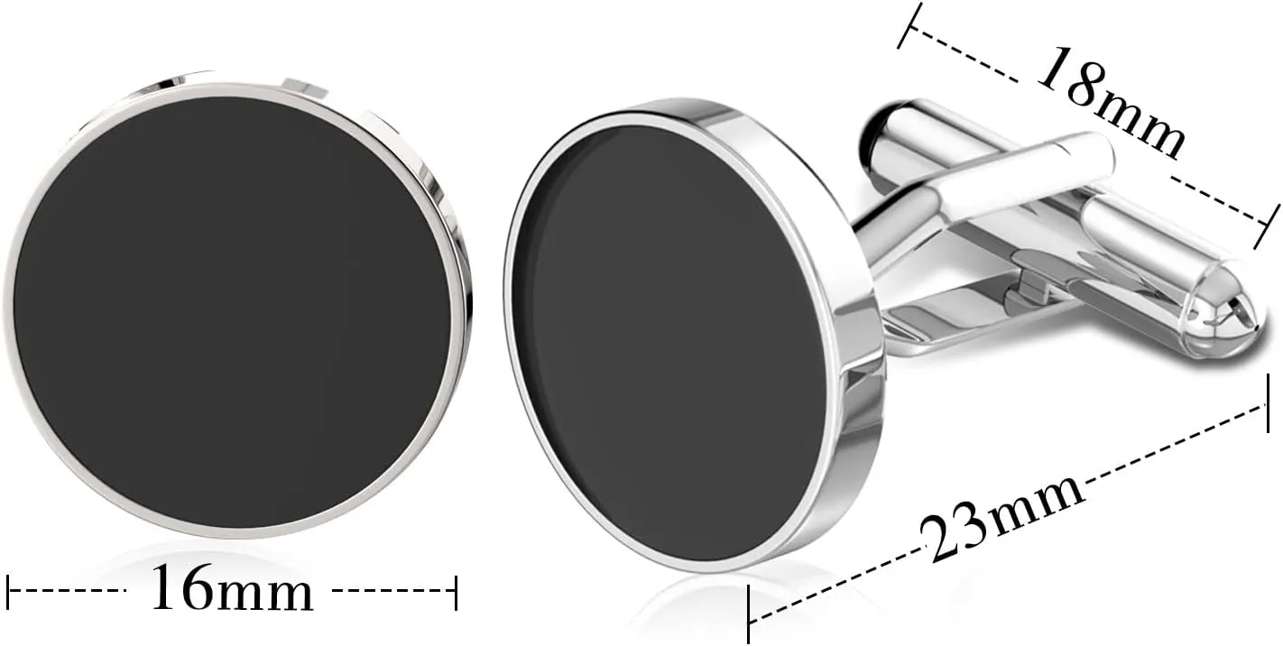 Cufflinks For Men, 316L Stainless Steel Tuxedo Shirt Cuff Links Shirt Accessories Unique Business Groom Wedding Black Silver Gold Jewelry for Son, Father, Husband, Boyfriend