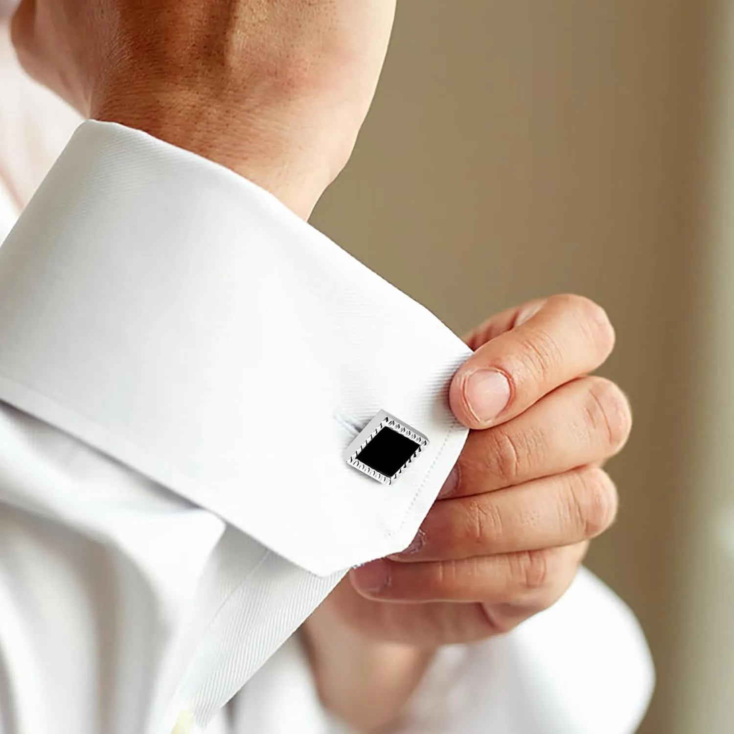Cufflinks for Men Classic Wedding Business Shirt Cuff Links Silver Gold Black Set Gifts with Box