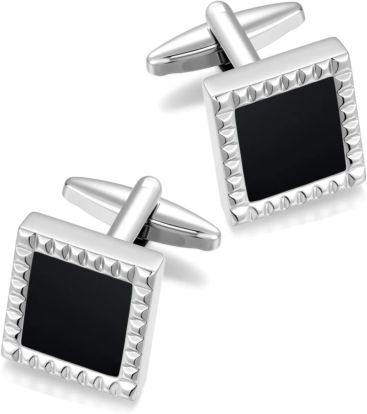 Cufflinks for Men Classic Wedding Business Shirt Cuff Links Silver Gold Black Set Gifts with Box
