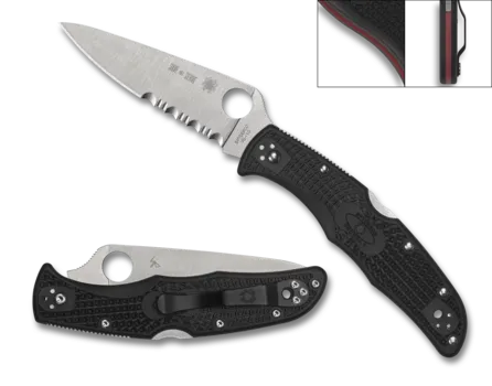 ENDURA® 4 LIGHTWEIGHT THIN RED LINE - Partially Serrated C10FPSBKRD