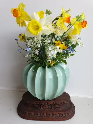 European Ceramic Gourd Pot - Turquoise