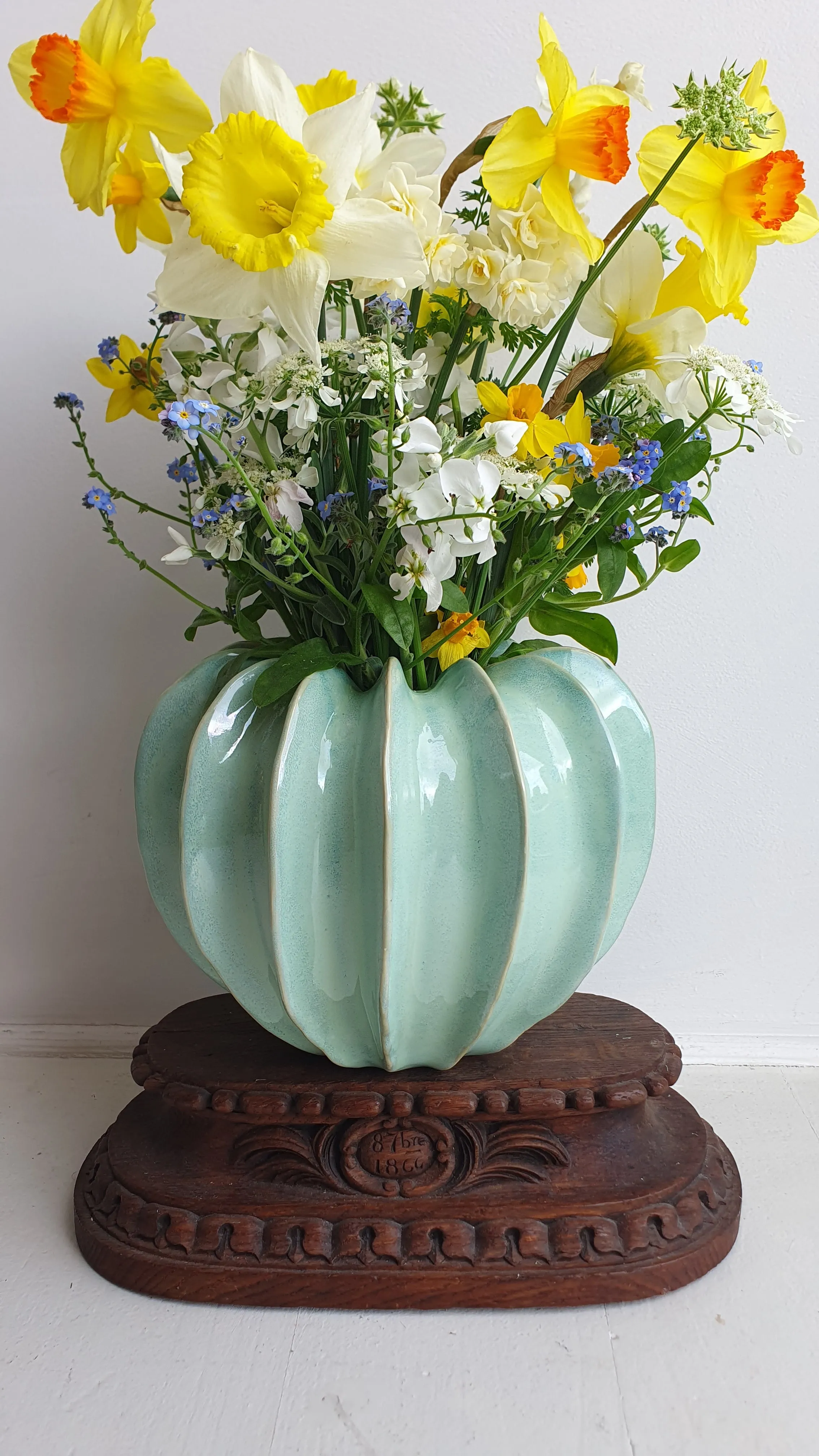 European Ceramic Gourd Pot - Turquoise