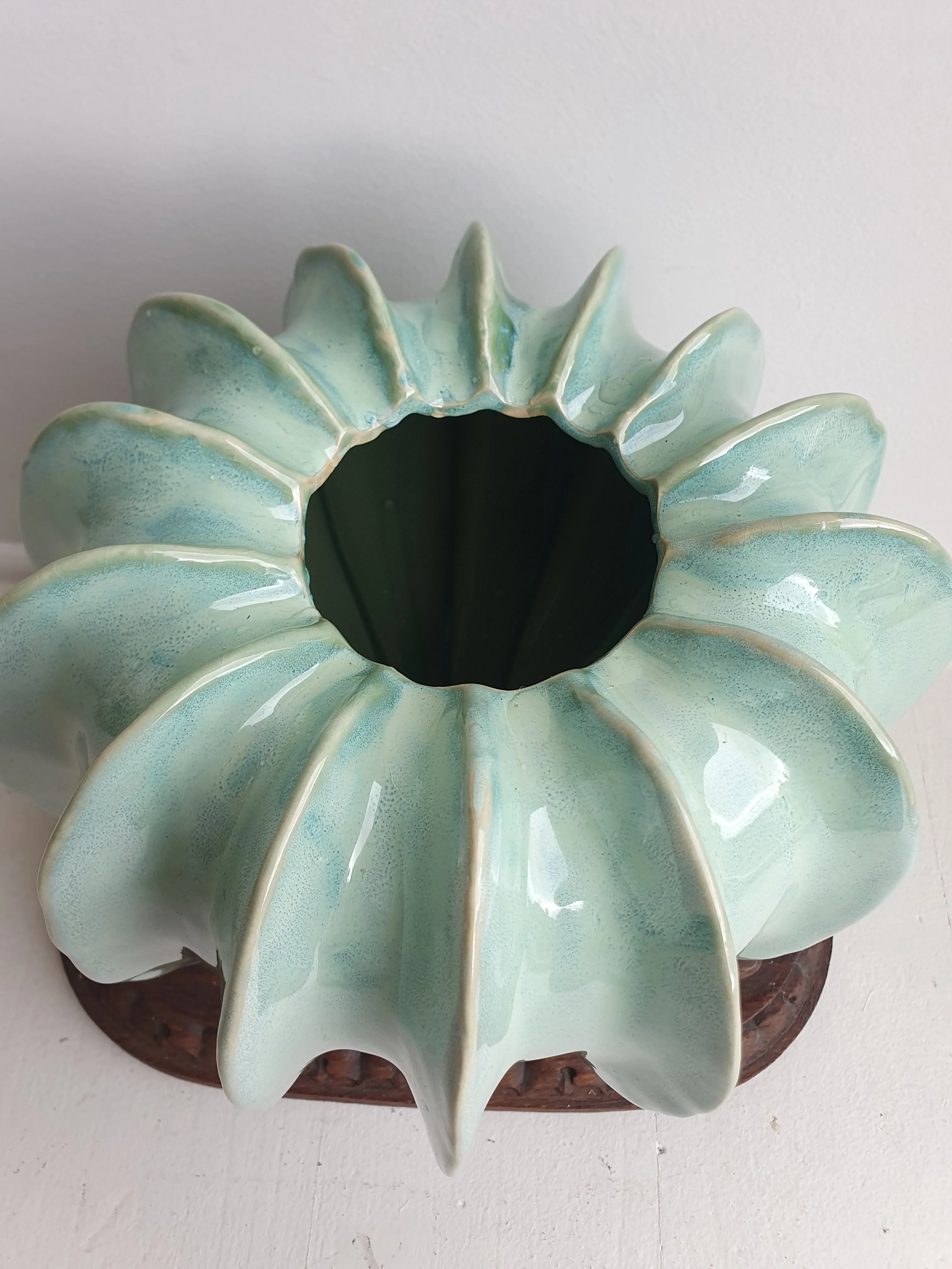 European Ceramic Gourd Pot - Turquoise