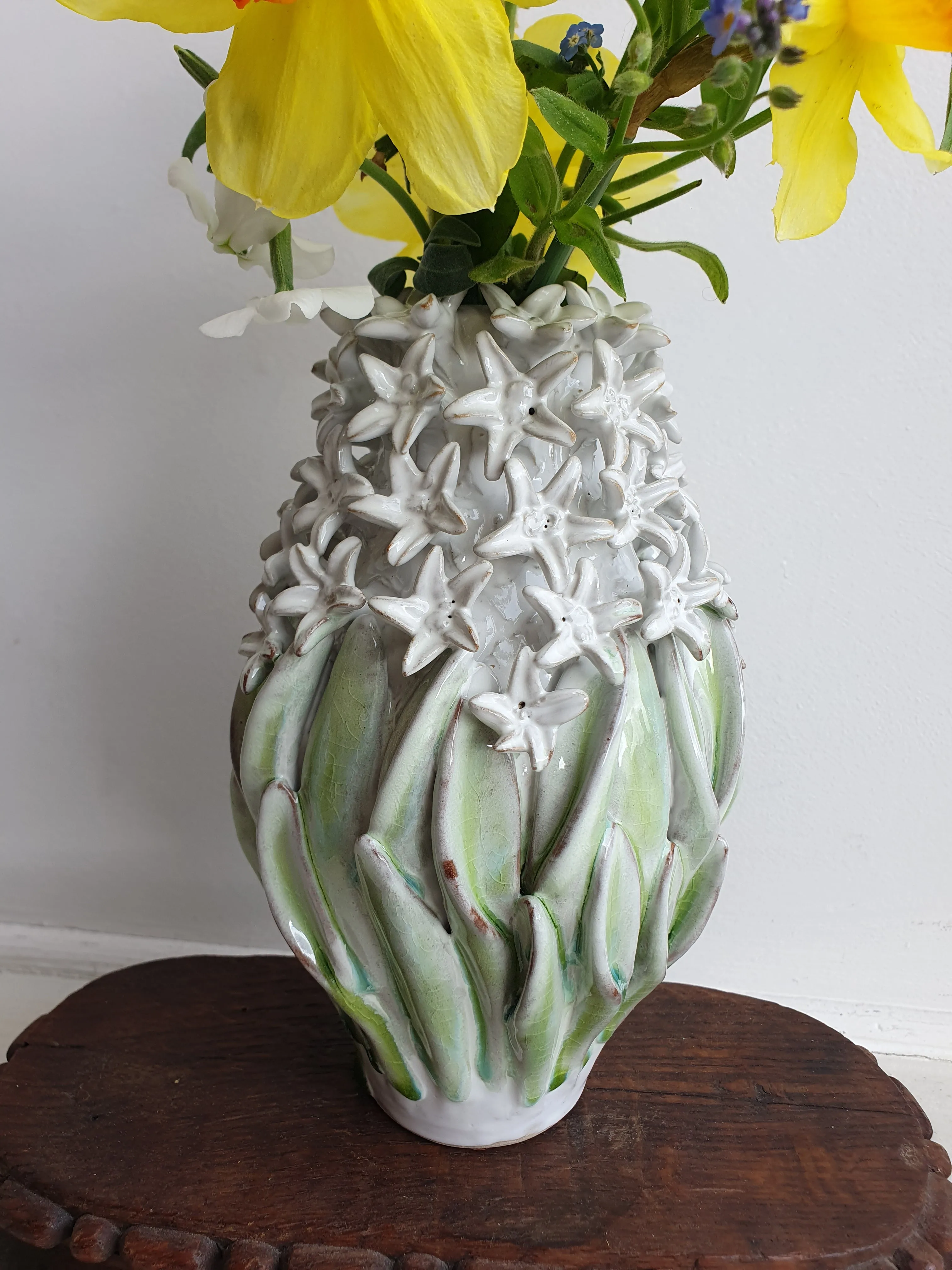 European Ceramic Hyacinth Vase - White