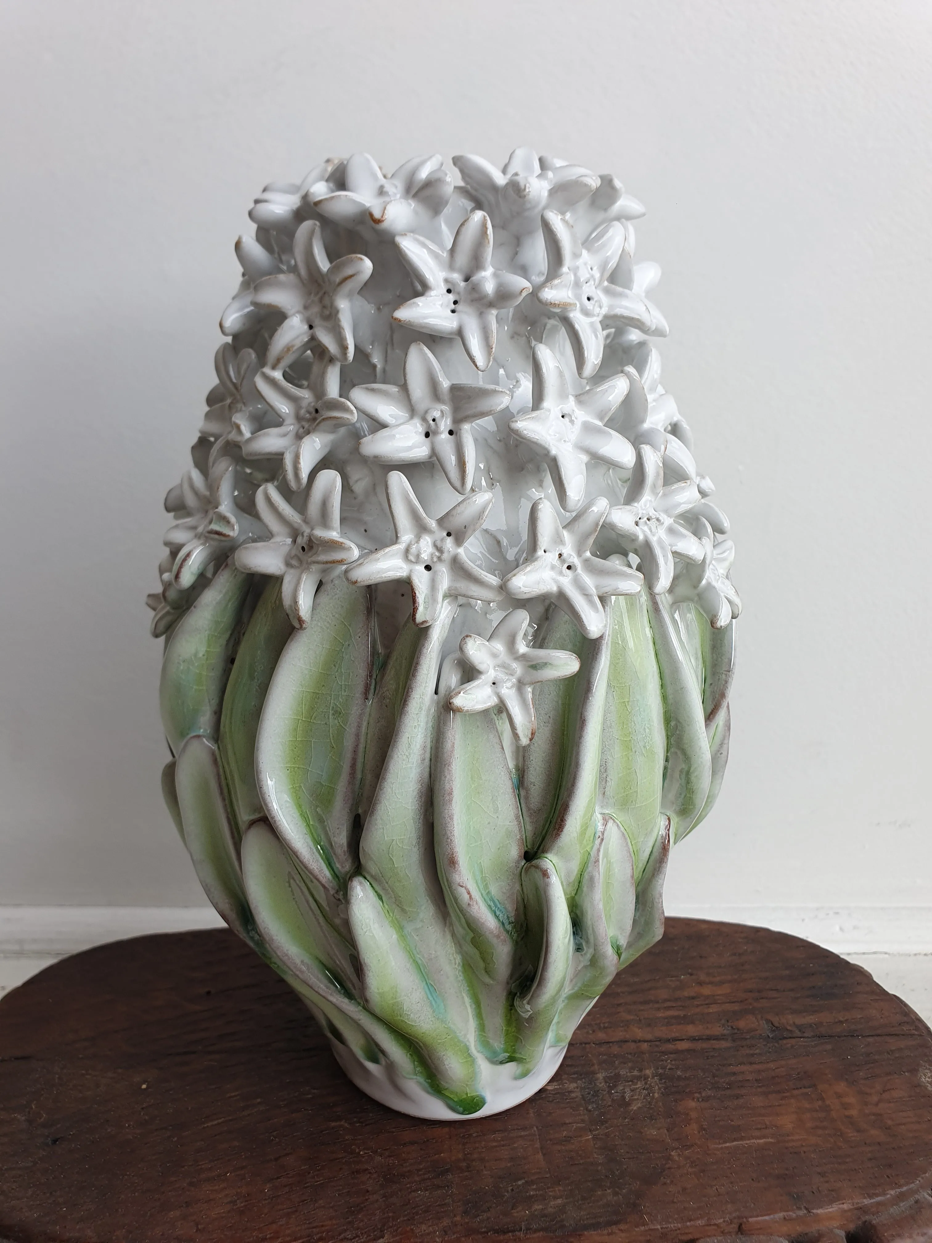 European Ceramic Hyacinth Vase - White