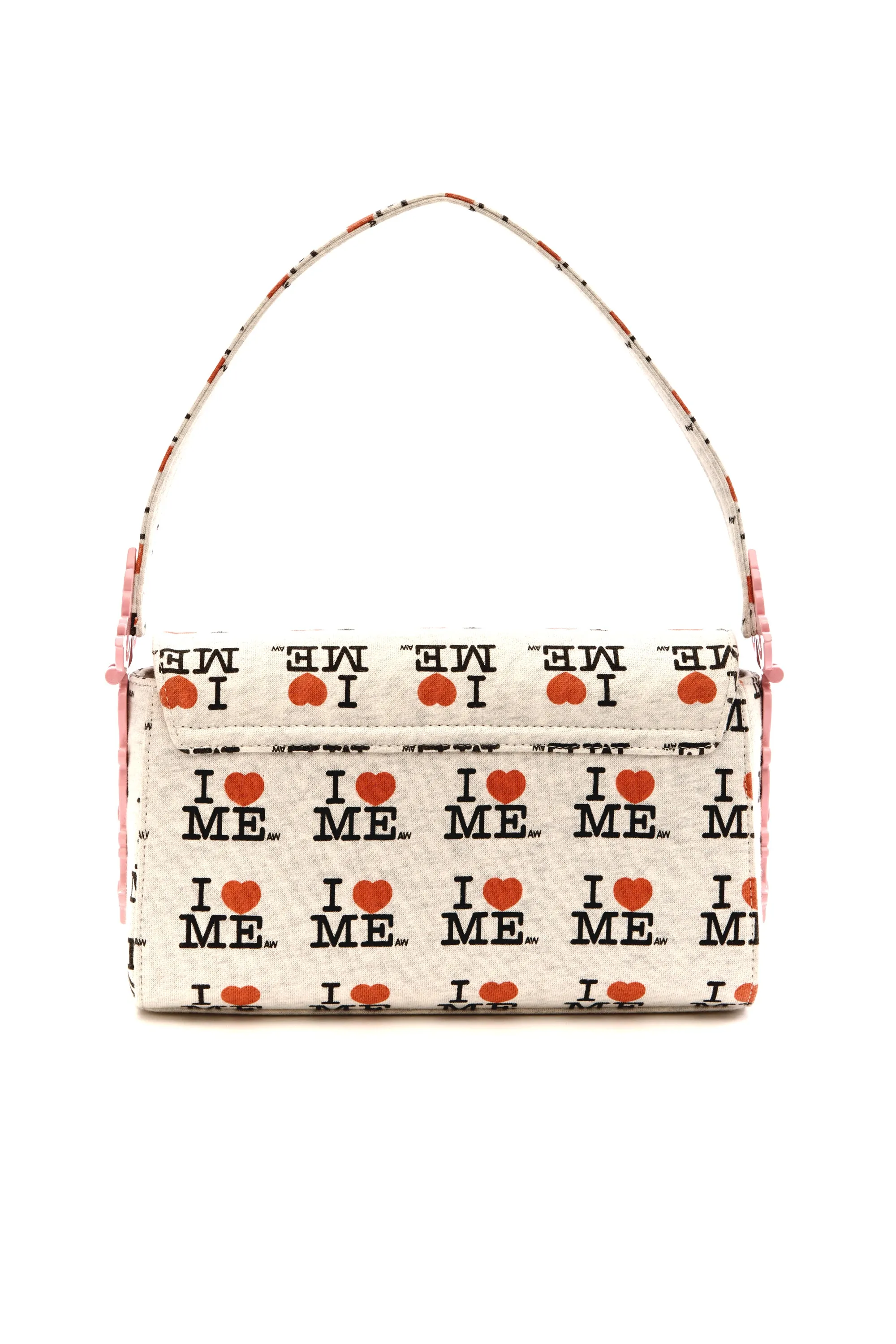 GREY I HEART ME LOCK HANDBAG