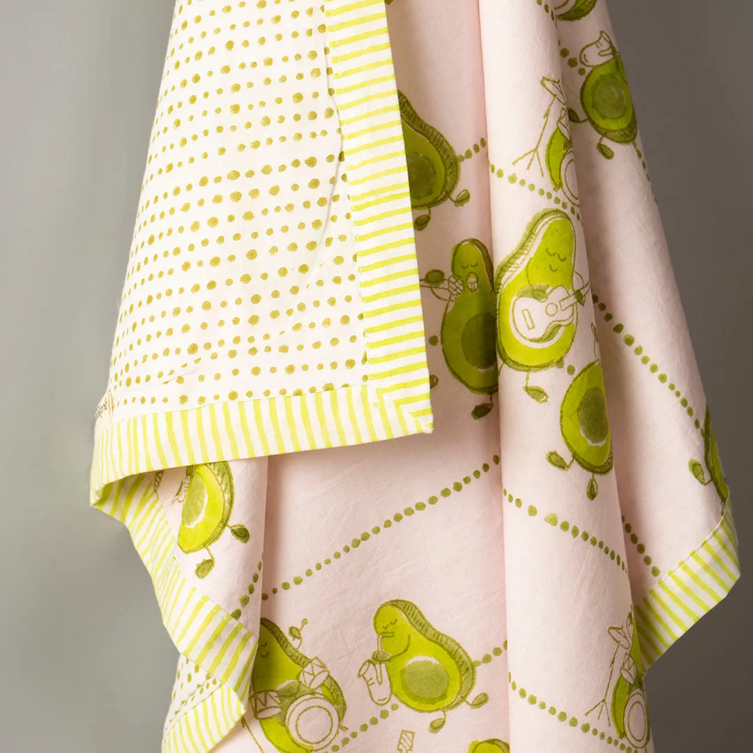 Gudgoodie Kids Cotton Muslin Dohar - Ultrasoft & Breathable - Avocados Jam