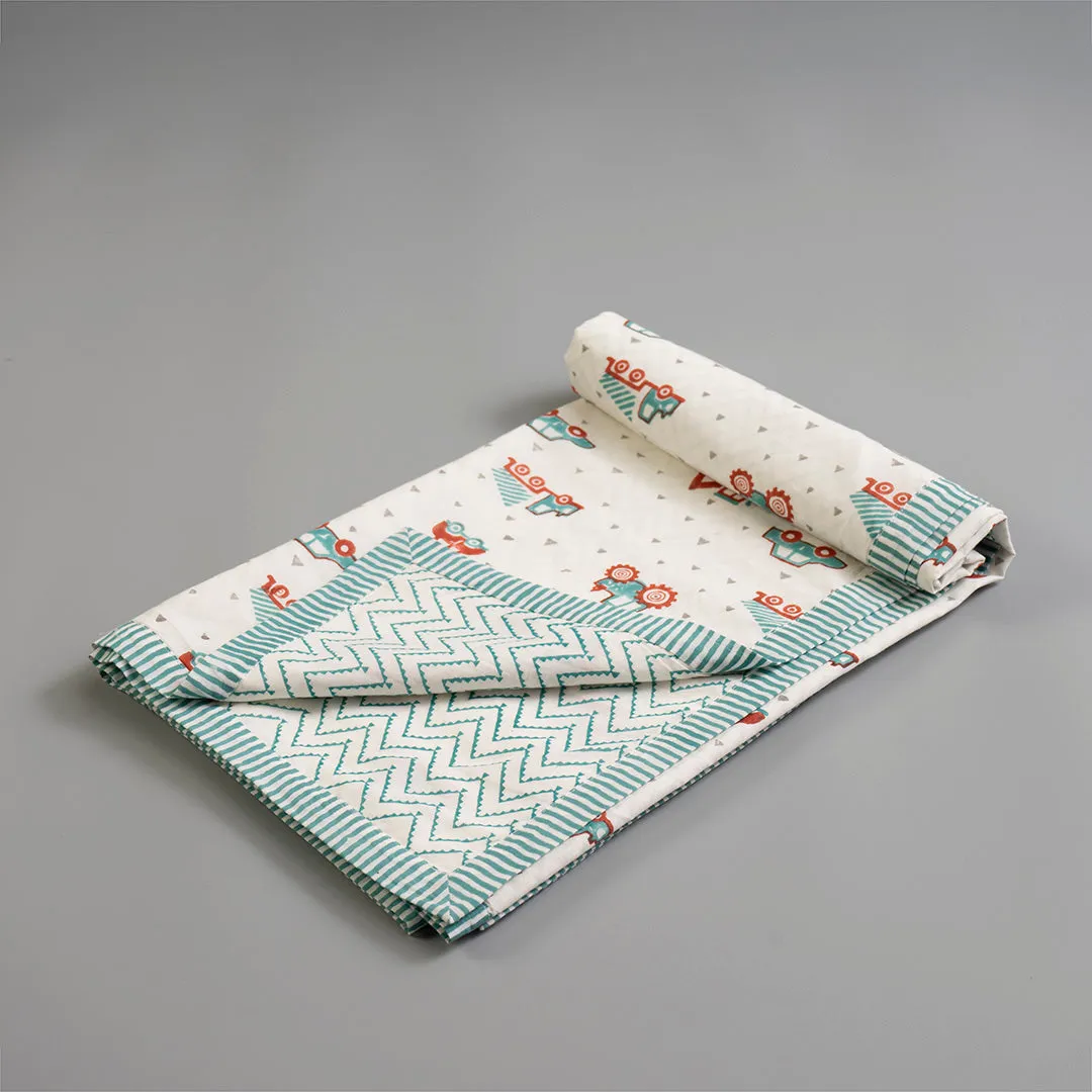 Gudgoodie Kids Cotton Muslin Dohar - Ultrasoft & Breathable - Vroom Vroom Vehicles