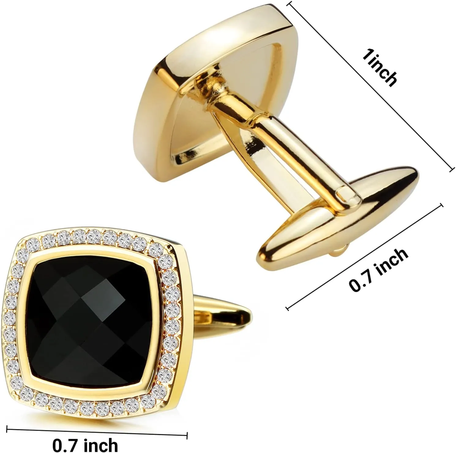 HAWSON Cufflinks for Men, Gold Diamond Crystal Cufflinks for Groom Husband Personalized Gifts, Mens Formal Wedding Business Cufflinks, Luxurious Gorgeous Cuff Links French Shirt Accessories