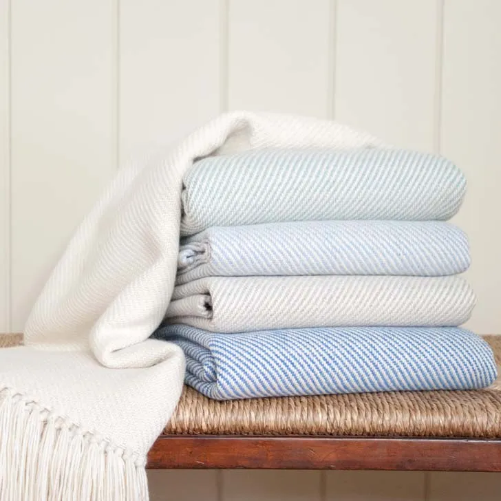 Regatta Blue Handwoven Alpaca Throw