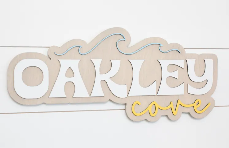 Sugar   Maple Personalized Bubble Wood Sign | Wave