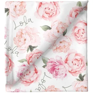 Sugar   Maple Personalized Stretchy Blanket | Peonies