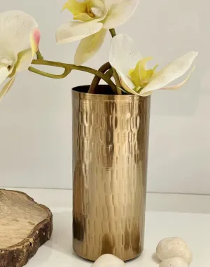 Urban Born Metal Flower vase for Home Decor and Living Room Vintage Decor Antique Decor for Home décor (8.5 x 17)(Dark Gold)