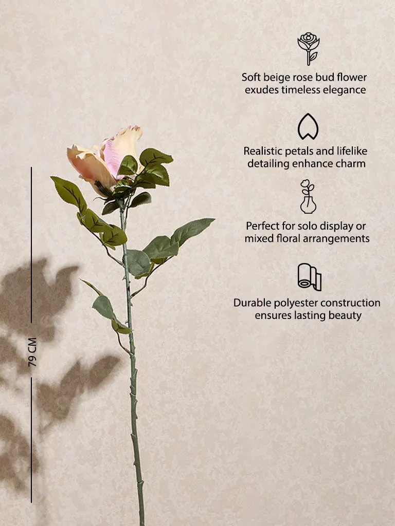 Westside Home Beige Artificial Rose Bud Flower